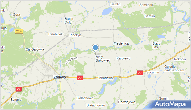 mapa Biały Bukowiec, Biały Bukowiec na mapie Targeo